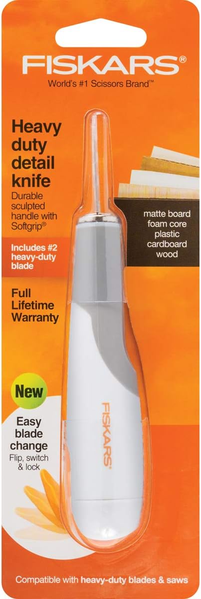 Fiskars Craft Detail Knife, Hobby Knife with No. 2 Blade, Multicolor | Heavy-Duty, Easy Change Exacto Knife
