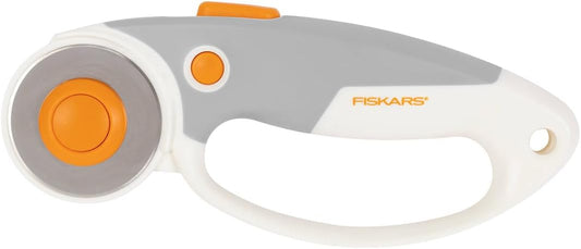 Fiskars Classic 45mm Loop Rotary Cutter for Fabric and Paper - 45mm - Rotary Cutter for Sewing, Arts and Crafts with Comfort Handle - Grey and Orange [packing may slightly vary]