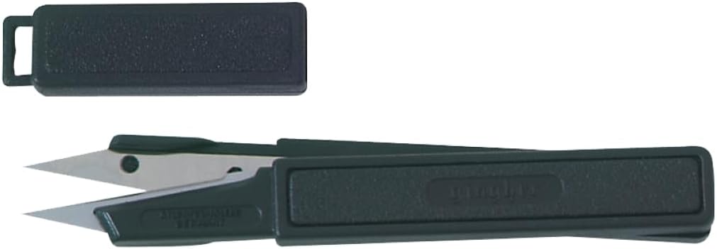Gingher Featherweight Thread Clippers - 4" Stainless Steel Snips - Sharp Thread Puller with Protective Cap for Crafts - Black