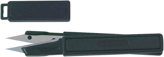 Gingher Featherweight Thread Clippers - 4" Stainless Steel Snips - Sharp Thread Puller with Protective Cap for Crafts - Black