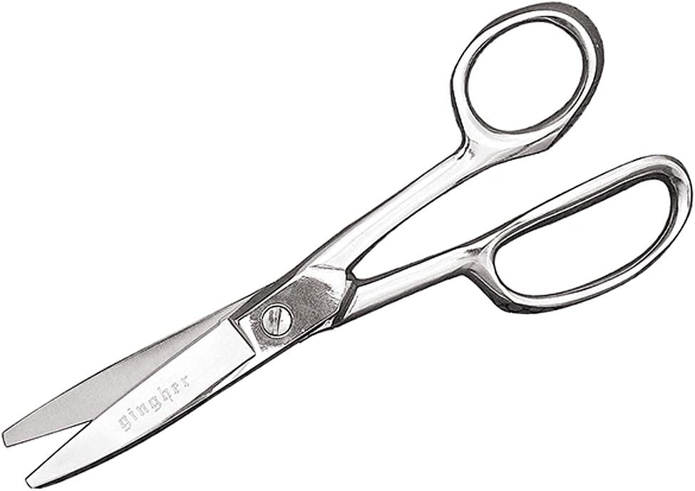 Gingher Utility Shears with Protective Sheath - 8" Stainless Steel Fabric Scissors - Blunt-Tip Knife Edge Fabric Shears - Silver