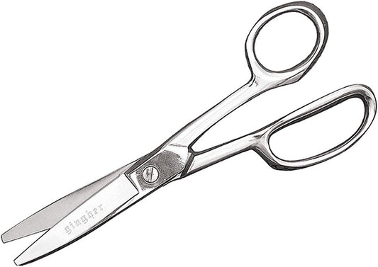 Gingher Utility Shears with Protective Sheath - 8" Stainless Steel Fabric Scissors - Blunt-Tip Knife Edge Fabric Shears - Silver