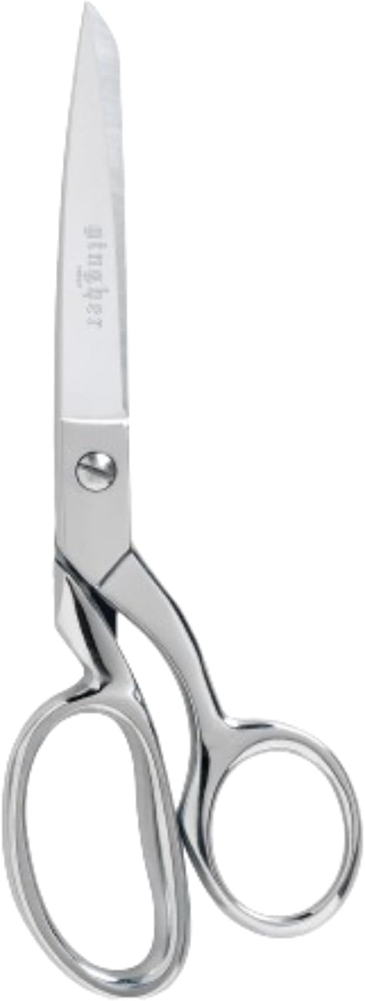 Gingher 8" Dressmaker's Fabric Scissors, Stainless Steel Shears, Sharp Knife Edge Steel Sewing Shears with Protective Sheath for Fabric Cutting and Tailoring, Chrome Plated Nickel Finish