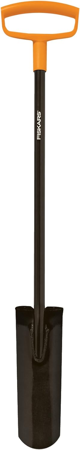 Fiskars 46" Steel Garden Spade Shovel with Ergonomic D-Handle, Garden Tool for Transplanting and Digging